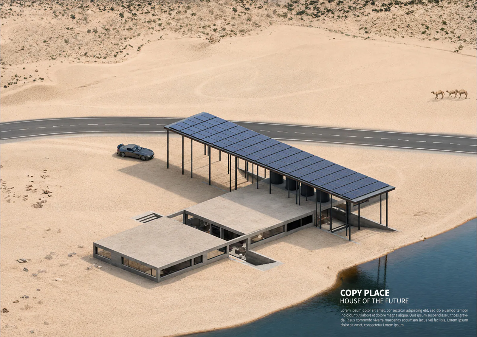 Copy Place — House of the Future in a desert landscape
